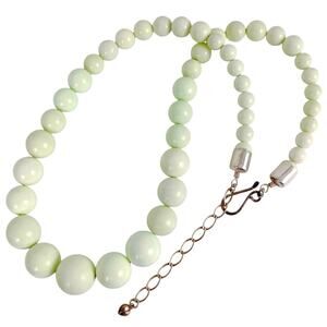Jay King DTR Graduated Jadeite Bead Necklace Celadon Green Sterling Silver 925